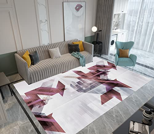 Teppich büroteppich,Rot Schwarz Blau Waschbarer Teppich Mit Geometrischem Design bodenmatte kinderzimmer,Dekoration küche 200x300cm