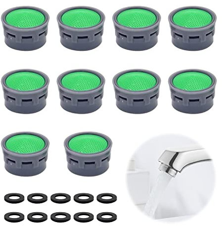 Lot de 10 Aérateurs de Robinet Avec Joint d'Étanchéité, Filtre, Limiteur, Accessoires de Salle de Bain, Inserts Filtrants, Pièces de Rechange pour Salle