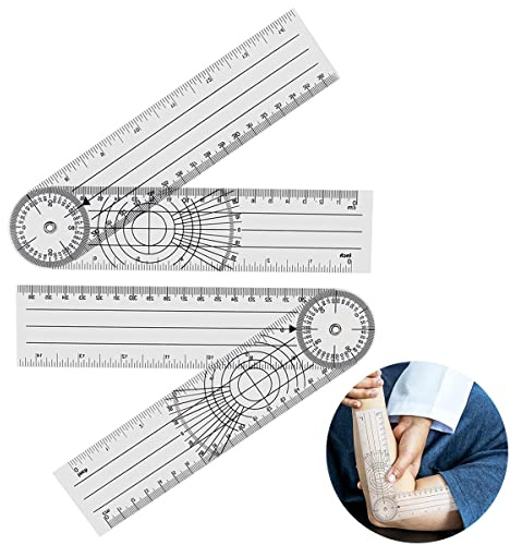 2 pezzi Goniometro Ortopedico-goniometro medico-goniometro fisioterapia-goniometro ortopedico- goniometro 360 gradi-Per la fisioterapia, la terapia di esercizio