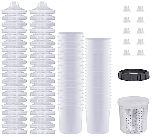 ROIIKETU Bicchiere professionale usa e getta da 50 x 600 ml con scala graduata, misurino per miscelare la vernice, bicchiere dosatore usa e getta (50, 600 ml) (20 Ounce Cup)