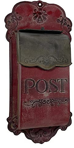 zeitzone Briefkasten Post Zink Vintage Postkasten Rot patiniert Wandbriefkasten Landhaus
