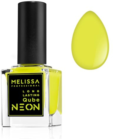 Melissa Smalto Unghie Lunga Durata Long Lasting Qube 10 Ml special Edition Effetto Neon Disco Lights, (Giallo)