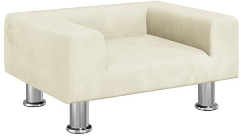 vidaXL Hundebett Creme 50x40x26,5 cm Samt