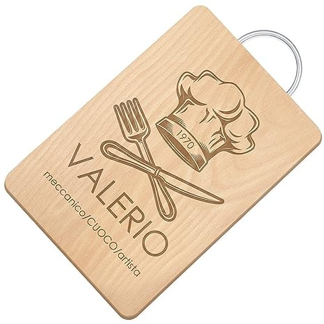 Maverton Tagliere rettangolare di legno con incisione personalizzata | Battilardo in legno, Set per cucina professionale per uomo, Taglieri cucina 32 x 25 cm, Cuoco