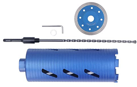BestAlice Diamond Core Drill, Concrete Core Drill Bits, 5/8-11 Thread 4in Dry Wet Drill Core Bits, Diamond Drilling Bit with Positioning Drill Wet Dry Coring Bit for Concrete Wall Hole Opening