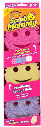 Scrub Mommy Kitchen Sponges - Dual-Sided Dish Sponges for Scrubbing - Non-Scratch Cleaning Sponges for Washing Dishes, Bathroom & Multi-Surface Cleaning - Online Exclusive (3 Count)