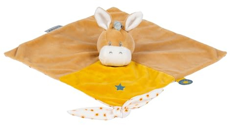 Nattou Schnuffeltuch aus Polyester, Esel Leo, Wegbegleiter ab der Geburt, Ca. 27 x 27 cm, Felix und Leo, Beige