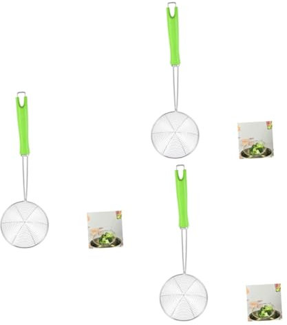 PRETYZOOM 3piezas Cucharón Colador Ranurado De Inoxidable Utensilio De Cocina Para Escurrir Pasta y Alimentos Herramienta Práctica Para Hogar y Restaurantes Diseño Ligero y