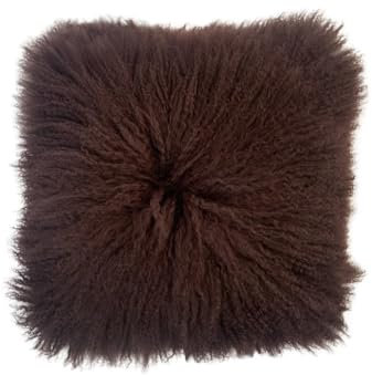 MAISON THURET | Coussin en Peau d'agneau du Tibet | Coussin de Décoration en Peau d'agneau Naturelle | Coussin de Canapé Elégant de Haute Qualité