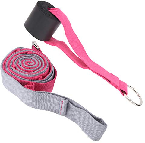 Cinturón de Estiramiento de Piernas para Yoga, Pilates, Danza, Kung Fu, gimnasia. Mejore la Flexibilidad y el Rango de Movimiento con el Anillo Adaptador (Gris Morado)