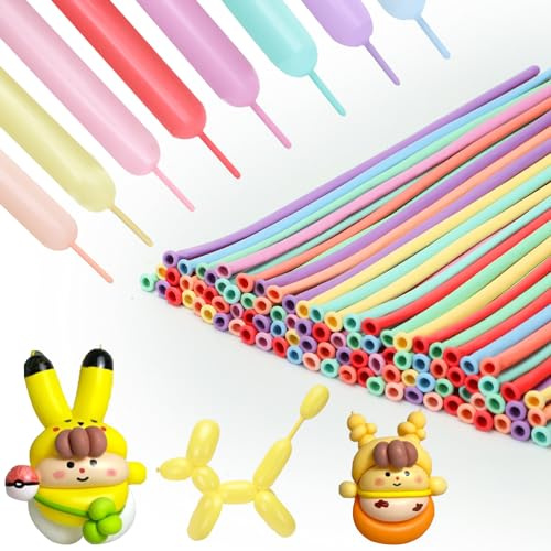 PIGETALE 100 x 260 Luftballons in Pastellfarben, lange Luftballons für Ballongirlande, Verdickung, dünnes Latex, verdrehte Tiere, Modellierung, magische Ballons für Hochzeiten, Geburtstage, Clowns,