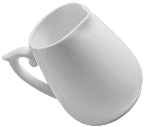 Hoement Pot à Lait Céramique Blanc Multi-usages Pour Sauce Café Vinaigre Petit Pichet Ergonomique Léger Pour Versement Facile