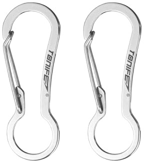 TONIFE Karabiner, Karabinerhaken aus Hochwertigem Edelstahl für Karabinerhaken Schlüsselanhänger, Snap Schnalle Feder Rucksack Verschlüsse