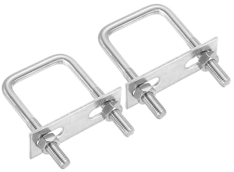 PATIKIL Juego De Pernos En U Cuadrados M8x40x80mm, 2 Piezas Pernos En U De Acero Inoxidable 304 Con Placas De Marco Y Tuercas Para Tabla De Esquí Bote De Veleros Remolque