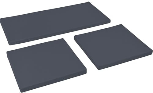 FIVE MOONS Replacement Rattan Seat Pad Covers. Water-resistant, durable, zipped covers in 16 colours. (Grey)