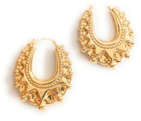 51mm Oval Creole Gypsy Style Earrings Large Lightweight Statement Piece