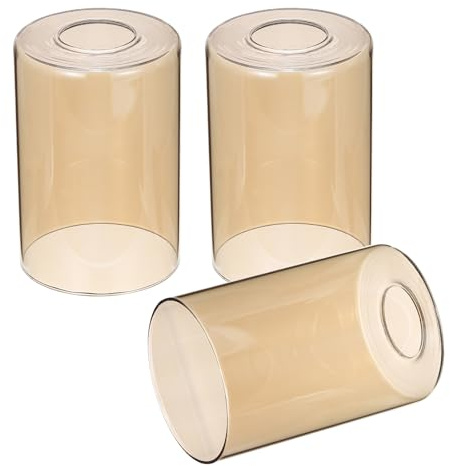 PATIKIL 6 x 4 Inch Clear Amber Glass Shades Replacement, 3pcs Handmade Glass Lamp Shade Cylinder Lampshade Light Fixture with 1-5/8 Fitter for Chandelier Pendant Wall Sconces