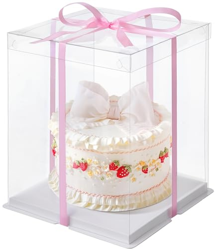 Warmiehomy Clear Cake Box, 6 inch 22x22x32CM Tall Transparent Gift Boxes