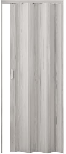 ESTO Porta a Soffietto da Interno 84 x 215 cm Misura, Economy, Premium, Deluxe quality, Porta Scorrevole 10 Colori diversi Bianco, Noce, Legno Scuro e Chiaro (Premium, Bianco Venato)