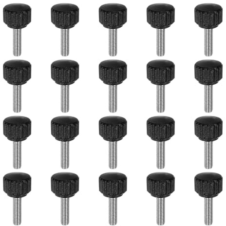 QUARKZMAN 20 Stück Rändelschraube M5 x 20mm Flügelschrauben mit Gewinde, Edelstahl 304 Knebelschraube 16mm Rund Klemmschraube Sterngriffschraube Klemmhebel Daumenschraube für Möbel Maschine