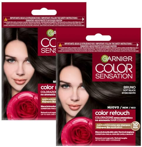 Garnier Color Sensation Retouch Retouch für das Haarwachstum ohne Ammoniak in nur 10 Minuten (braun, 2 Einheiten)
