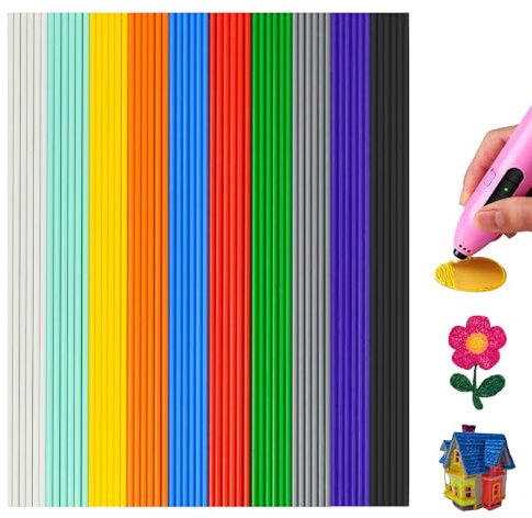 SZSMW 300 3D-penna påfyllning - 3D-färgpennor påfyllningar - 3D-påfyllningspenna - lämplig för de flesta typer av skrivare, lämplig för att skapa mönster och platta skulpturer