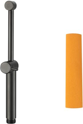 Stainless Steel Long Handle Bidet Sprayer for Toilet，Matte Black Handheld Spray Attachment with Adjustable Knob Handle for Precise Water Control