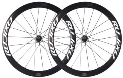 LSRRYD 700C Rennrad Laufradsatz 28Zoll Mit Carbon-Nabe Vorder- & Hinterrad Felgenbremse/C/V-Brakes 50mm Schnellspanner Aluminiumlegierung Felge 8-11 Gänge Kassetten 16/21 Löcher(Black Hub)