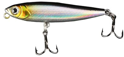 5 Stück, Angelköder Set, Barsch Köder, 3D-Naturgetreues Design, mit Drillingshaken Aus Kohlenstoffstahl, für Barsch, Forelle, Hecht und Lachs, Geeignet für Süß- und Salzwasser(Silver)