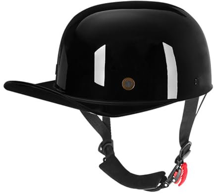 Casco Da Motociclista Casco Da Baseball Stile Berretto,Casco Da Motociclista Retrò Leggero,Casco A Mezza Calotta,Casco Per Adulti,Uomo E Donna, Certificato ECE, Casco Da Scooter G,L=59-60CM