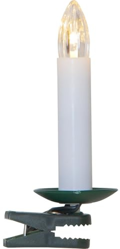 EGLO LED Weihnachtskaum Kerzen, Set aus 16 Stabkerzen mit Halterung | Weihnachtskerzen klemmbar, Kunststoff in weiss, grün, warmweiß, IP44