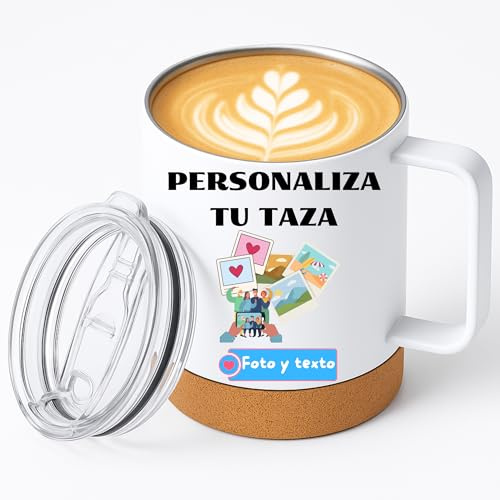 Fresh-KO - Vaso Termico Cafe Personalizado| 330 ml | Conserva Calor 6 horas | Vaso Aislante de Acero Inoxidable | Libre de BPA | Taza termica| Doble Capa Aislante | Regalo original | Taza café