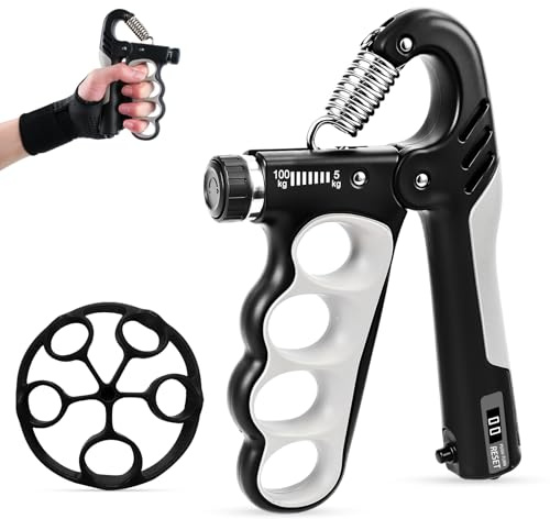 Kuvarix Handtrainer Unterarmtrainer, Griffkraft Trainer Fingertrainer Set, Einstellbarer Widerstand 5-100kg, Unterarm Trainingsgerät Grip Trainer für Erwachsene und Wiederherstellung der Hand