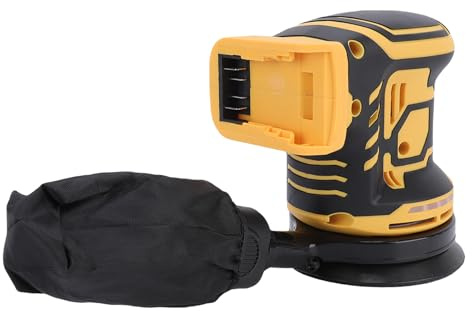 Hamwesh Levigatrice a Batteria da 300 W, Levigatrice Orbitale Palmare Casuale da 5 Pollici con Indicatore LED della Batteria e Vassoio Rimovibile, per Levigatura del Legno, Lucidatura