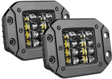 Rugnipw Feux Avant Projecteur De Travail LED Encastré De 5 Pouces 40W Camion Tout-terrain Faisceau Spot Pods LED Feux De Brouillard De Conduite(2 pieces)