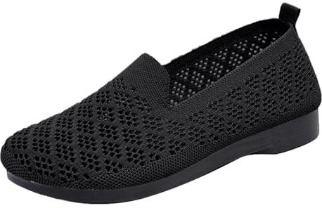 Generisch 2026 Pantofole traspiranti leggere per tutti i giorni, comode sneakers casual, scarpe da jogging per le donne, Nero , 36 EU