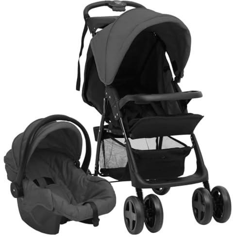 QUAHEAS Passeggino sportivo 3 in 1, combinato con ovetto e navicella, pieghevole, leggero e compatto, con funzione reclinabile, sospensione e tettuccio parasole, per neonati e bambini piccoli