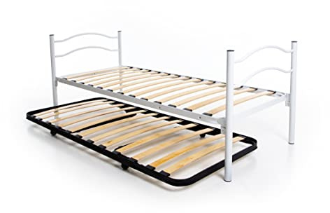 DOLCI SOGNI Rete Ortopedica, Letto Singolo con Secondo Letto Estraibile Indipendente A Scomparsa, per Bambini, Letto Doppio Pieghevole, 100% Made In Italy