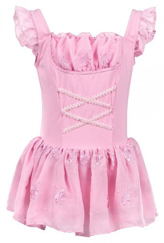 tanzmuster ® Ballettkleid Mädchen ärmellos - Mali - aus Baumwolle - Ballett Trikot Ballettanzug in rosa, 152/158