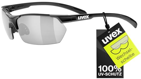uvex sportstyle 114, Sportglasögonen unisex – vuxen, black mat/silver, one size