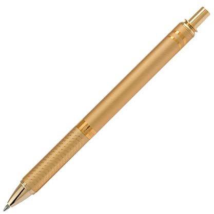 Pentel EnerGel Alloy Retractable Gel Pen, Gold Barrel, Black Ink, Includes Gif Box (BL407XABX)