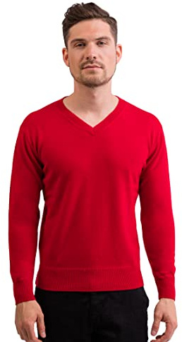 CASH-MERE.CH 100 % kashmir herr pullover | tröja V-ringad 2-delad