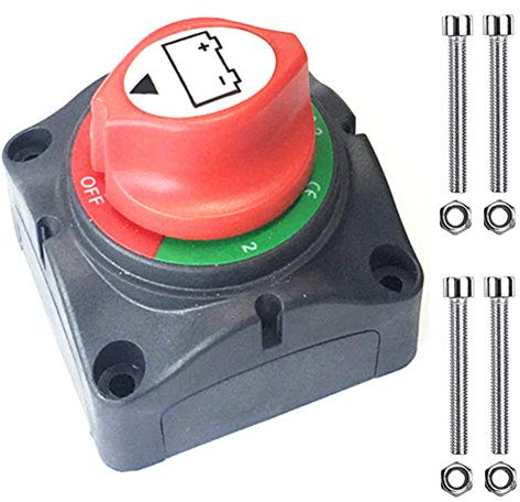 Qiorange 1-2-BOTH-OFF Batterie-Trennschalter Batterieschalter 12-48V 200/1000A Akku Power Cut Off Schalter für Marine Boot Caravan Kfz Fahrzeuge (Type H 1 Stück)