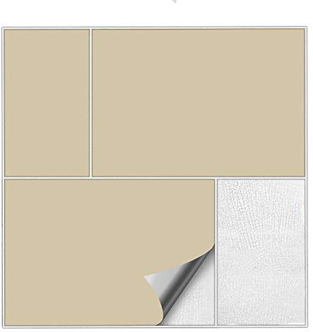 Kiwistar Fliesenaufkleber Beige Seidenmatt - 10 x 20 cm - 25 Stück - Klebefliesen zum Überkleben von Wandfliesen - Fliesensticker für Küche Bad Fliesenmuster - selbstklebend und wasserfest