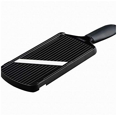 Affettatrice universale Kyocera, lama affilata in ceramica zirconia, inclusa protezione per le dita, regolazione dello spessore della fetta di 4 volte, lavabile in lavastoviglie, nera, CSN-252-BK EXP