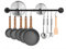 Toplife Barre de Cuisine Industrielle, 60 cm Porte Casserole Mural Cuisine, Support de Pot en Fer avec 10 Crochets pour Ustensiles, Poêlés