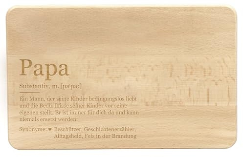 LAUBLUST Frühstücksbrettchen mit Gravur - Lexikon: Das ist Papa - Geschenk für Vater | 24x15cm, Holz FSC®