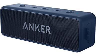 Soundcore Anker 2 Altavoz Bluetooth Portátil con Sonido Estéreo de 12 W, BassUp, IPX7 Resistente al Agua, 24 Horas Reproducción, Emparejamiento Estéreo Inalámbrico, para hogar, Exterior y Viaje