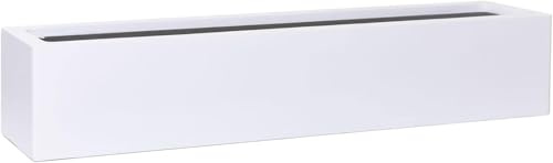 VIVANNO Jardinière Balcon Jardinière en Fibre de Verre FLOBO Blanc - 15x80x17 cm
