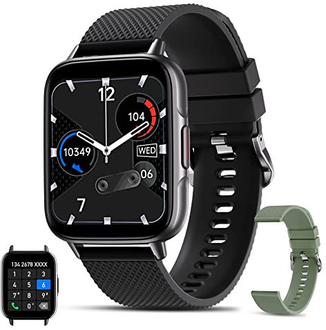 Connected Watch for Women with Bluetooth Call,1.7 Inch Touch Screen Fitness Watch, Fitness Tracker Multi-Mode Sport Heart Rate Monitor, Smartwatch for Android iOS